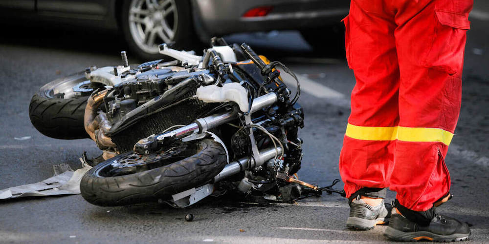 Photo of a Broken Motorcycle