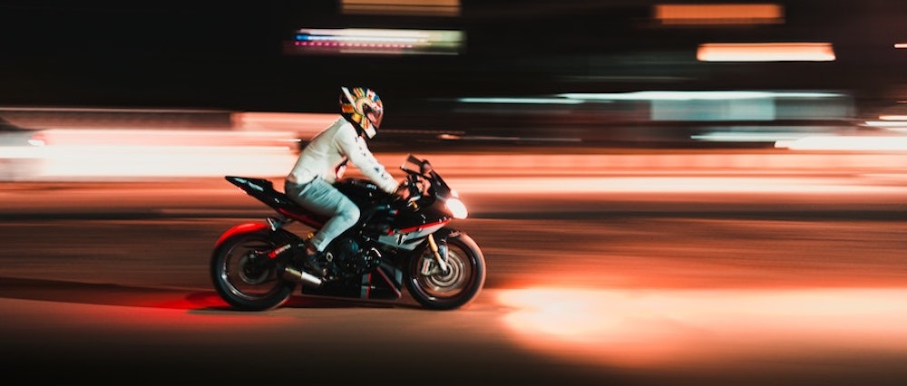 Motorcycle at night